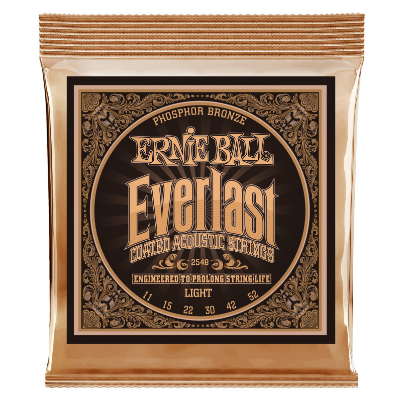Ernie Ball 2548 - струны для акуст.гитары Everlast Phosphor Bronze Light (11-15-22w-30-42-52)