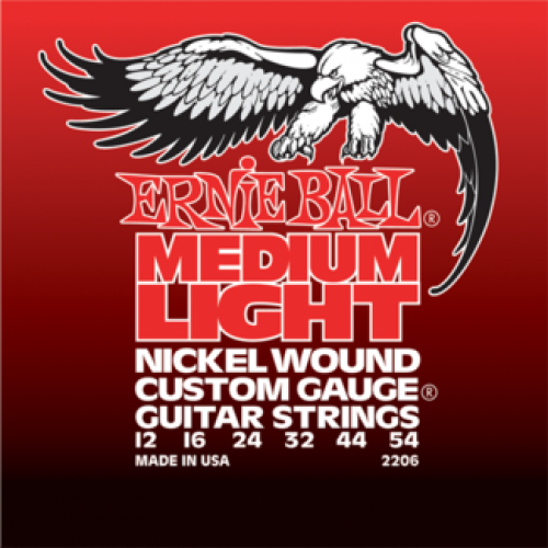 Ernie Ball 2206 струны для эл.гитары Nickel Wound Medium Light (12-16-24w-32-44-54)