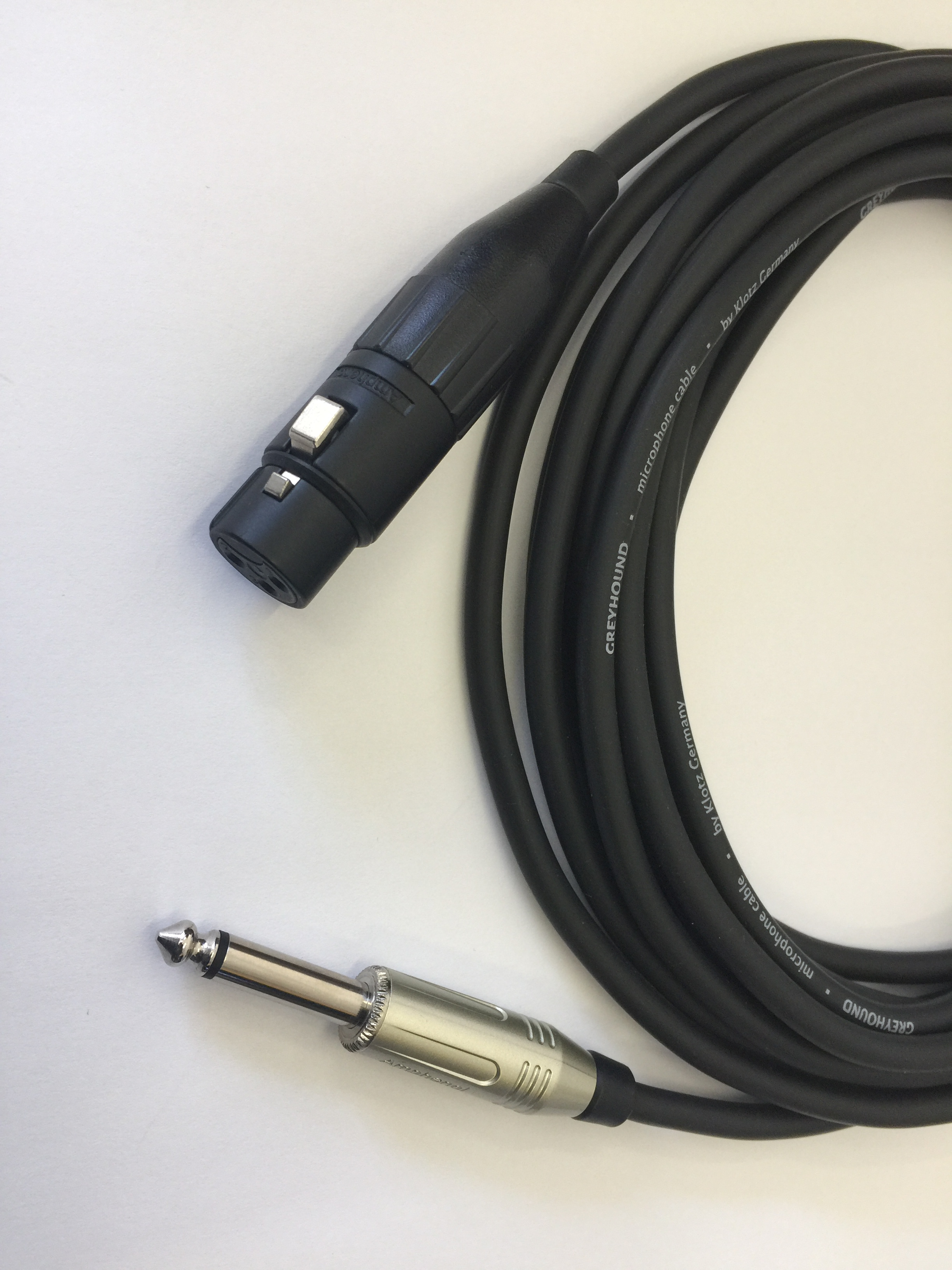 KLOTZ GRHXP050 GREYHOUND готовый микрофонный кабель, разъемы Amphenol XLR female/Jack mono длина 5m