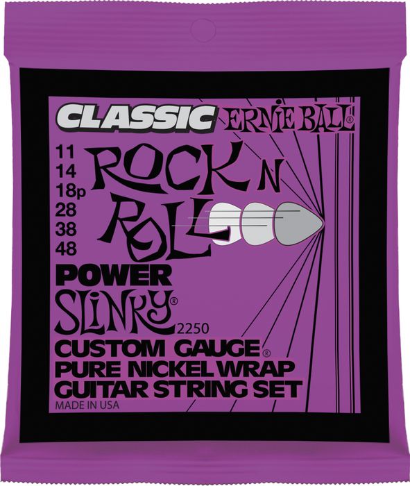 Ernie Ball 2250 струны для эл. гитары Power Slinky (11-14-18p-28-38-48) Pure Nickel