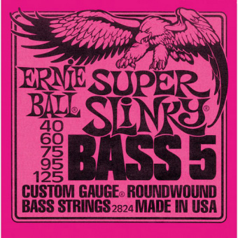 Ernie Ball  струны для 5-струнной бас гитары Super (40-60-75-95-125) Round Wound