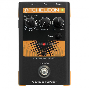 TC HELICON VoiceTone E1 напольная вокальная педаль эффектов эхо и задержки, 12 типов: Slap echo 1 & 