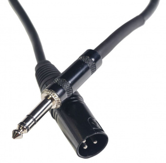 ROCKDALE XJ001-3M готовый микрофонный кабель, разъёмы XLR male X stereo jack male, длина 3 м, чёрный (1)