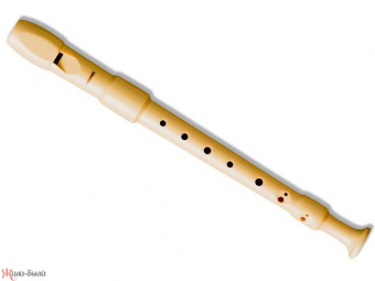B9517 Блок-флейта сопрано, материал - пластик, барочная система, 2 части, пластиковый пакет