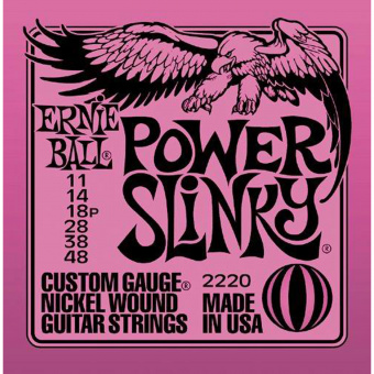 Ernie Ball  струны для эл. гитары Power Slinky purple (11-14-18p-28-38-48) Nickel Wound