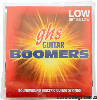 GHS Boomers GB-LOW  набор струн для низкой настройки электрогитары, никелированная сталь, 11-53