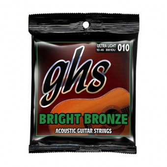 GHS STRINGS BB10U BRIGHT BRONZE набор струн для акустической гитары, 10-46 (пр-во США)
