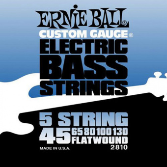 Ernie Ball  струны для 5-струнной бас гитары (45-65-80-100-130) Flat Wound