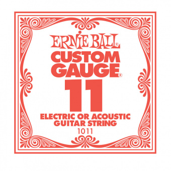 Ernie Ball 1011 струна для электро и акустических гитар. Сталь, калибр 011